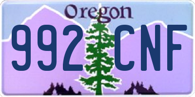 OR license plate 992CNF