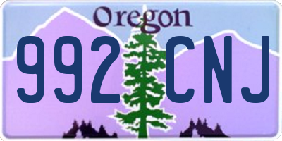 OR license plate 992CNJ