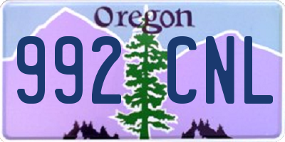 OR license plate 992CNL