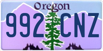 OR license plate 992CNZ