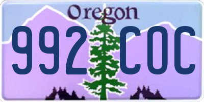 OR license plate 992COC