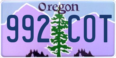 OR license plate 992COT