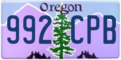 OR license plate 992CPB