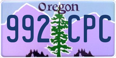 OR license plate 992CPC