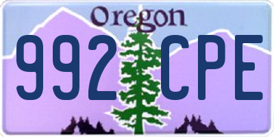 OR license plate 992CPE