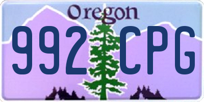 OR license plate 992CPG