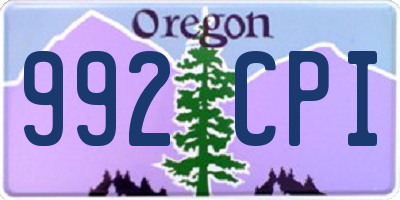 OR license plate 992CPI