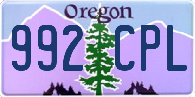 OR license plate 992CPL