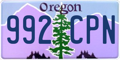 OR license plate 992CPN