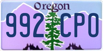 OR license plate 992CPO