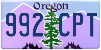 OR license plate 992CPT