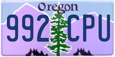 OR license plate 992CPU