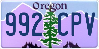 OR license plate 992CPV