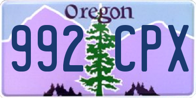 OR license plate 992CPX