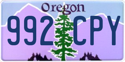 OR license plate 992CPY