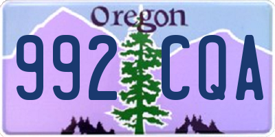 OR license plate 992CQA