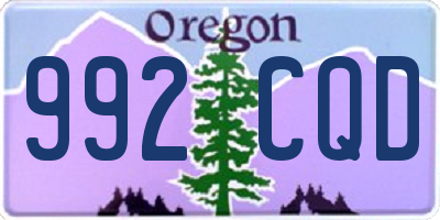 OR license plate 992CQD