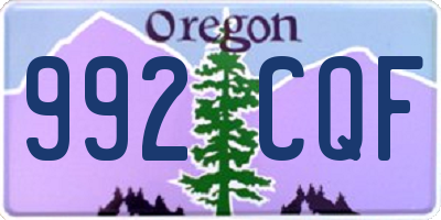 OR license plate 992CQF