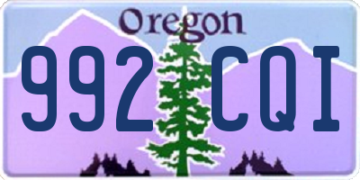 OR license plate 992CQI