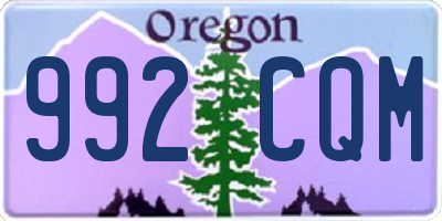 OR license plate 992CQM