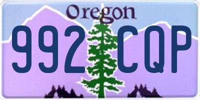 OR license plate 992CQP