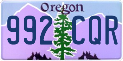 OR license plate 992CQR