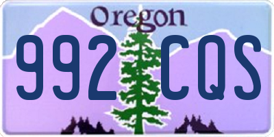 OR license plate 992CQS