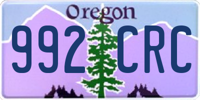 OR license plate 992CRC