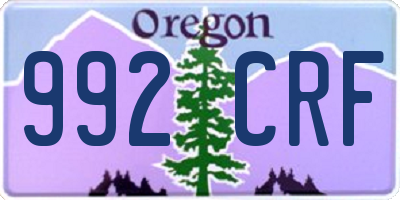 OR license plate 992CRF