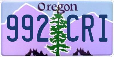 OR license plate 992CRI