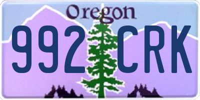 OR license plate 992CRK