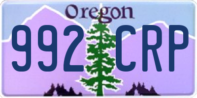 OR license plate 992CRP