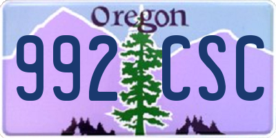 OR license plate 992CSC
