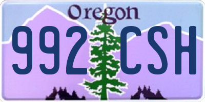 OR license plate 992CSH