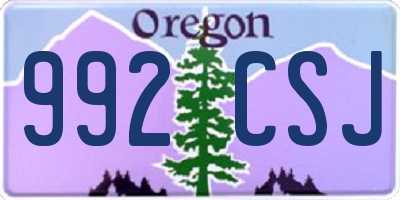 OR license plate 992CSJ