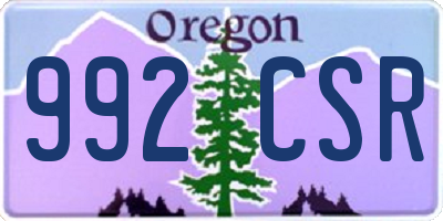 OR license plate 992CSR