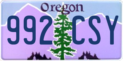 OR license plate 992CSY