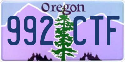 OR license plate 992CTF