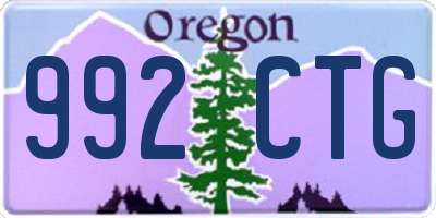 OR license plate 992CTG