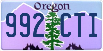 OR license plate 992CTI