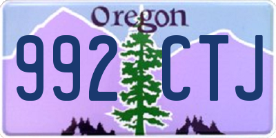 OR license plate 992CTJ