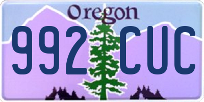 OR license plate 992CUC