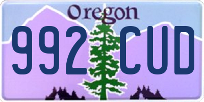 OR license plate 992CUD