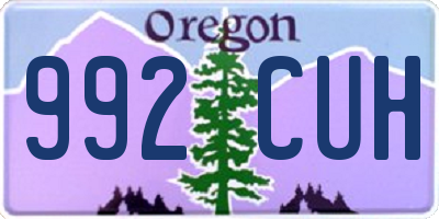 OR license plate 992CUH