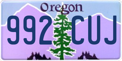 OR license plate 992CUJ