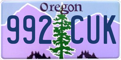 OR license plate 992CUK