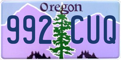 OR license plate 992CUQ