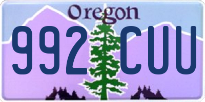 OR license plate 992CUU