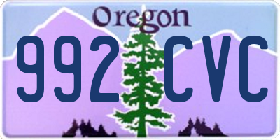 OR license plate 992CVC
