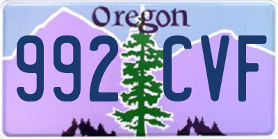 OR license plate 992CVF